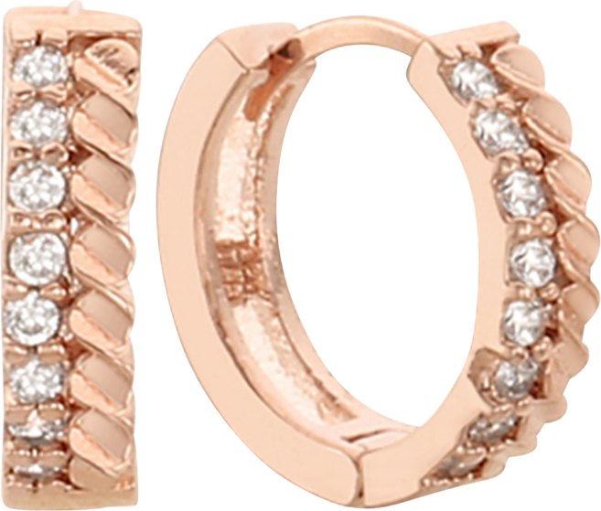 레베르 큐빅 포인트 여성 골드핀 귀걸이 14K 골드핀 원터치 귀걸이