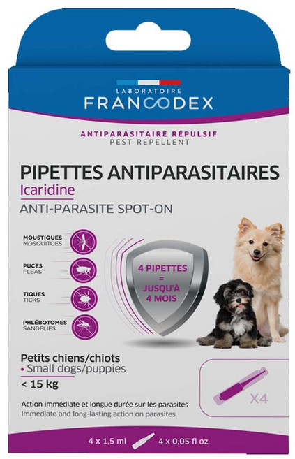 Francodex 法國法典 護盾全效驅蟲滴劑 犬用 驅蚤 防蚊 寵物滴劑, 透明, 1盒