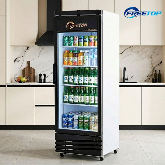소상공인지원 음료수 냉장고 385L 업소용 쇼케이스 FT-470RB 전면블랙 술장고 약국 병원 주류 편의점, FT-470RB 전면블랙 (착불배송비 해피콜안내)