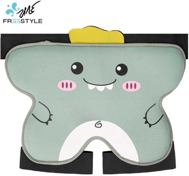 롤러스케이트 아이스스케이트 피겨스케이팅 스키 스케이트보드용 힙 프로텍터 엉덩이 보호 패드 낙상 방지 보호 장비 무릎 보호대 세트 도톰한 아동용, 페이쓰 힙 프로텍터 라이트그린 공룡, 1개