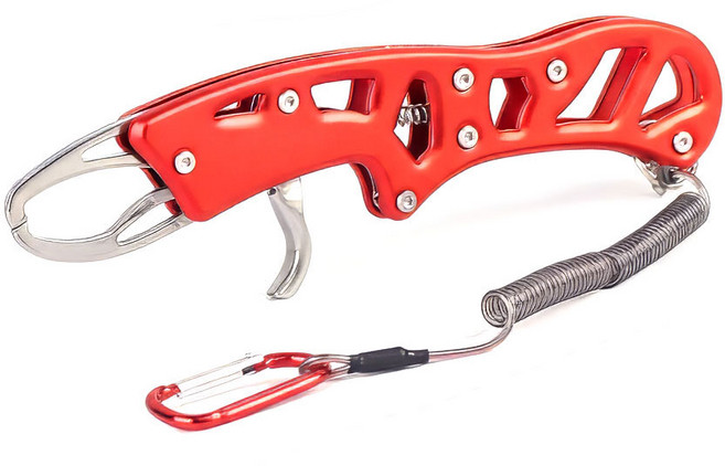 권총형 트리거 립그립 피쉬그립 낚시 물고기집게, 1개, 레드