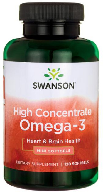 Swanson 斯旺森 高濃度Omega-3軟膠囊, 120顆, 1罐