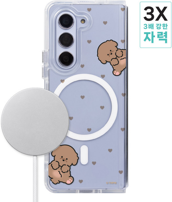 갤럭시Z폴드5 F946 전용 강력한 맥세이프 디자인 투명케이스