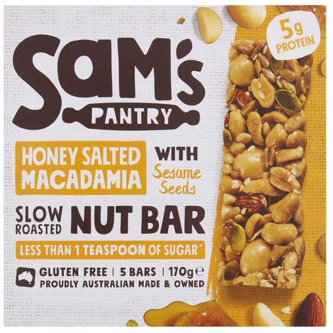 Sam's Pantry 샘스 팬트리 허니 솔티드 마카다미아 너트 스낵 바 5개입 Nut Bar, 1개, 170g