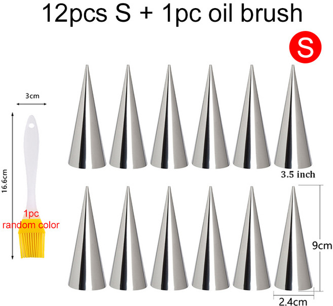 오일 브러시가 있는 크로와상 베이킹 몰드 스테인레스 스틸 가정용 DIY 주방 디저트 도구 덴마크 페이스트, 04 12S 1YS, 1개