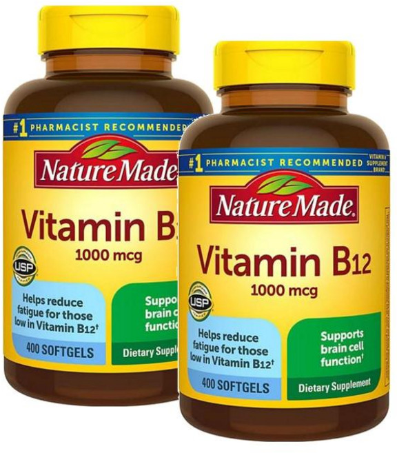네이처 메이드 비타민B12 1000mcg 소프트젤 Nature Made Vitamin B12 Softgels, 2개, 400정