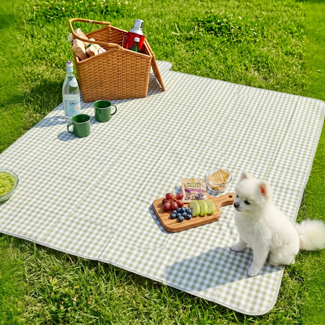 방수 피크닉 대형 돗자리 150x200 접이식 휴대용 벨크로 4인용 캠핑매트, 애플 민트