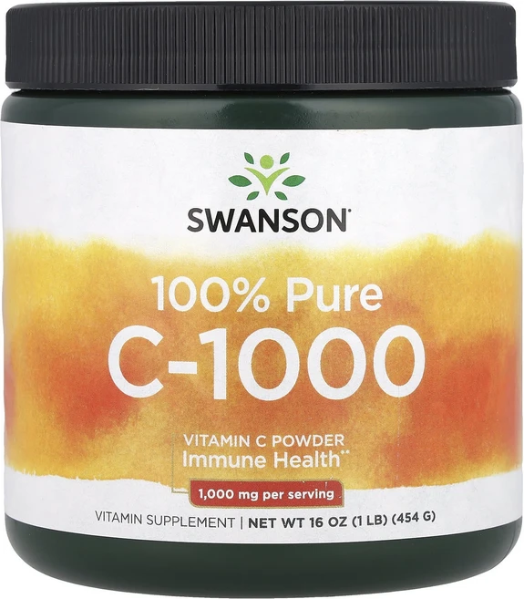 Swanson 100% 퓨어 C-1000 비타민C 분말 454g(16oz), 1개, 454g - 쿠팡