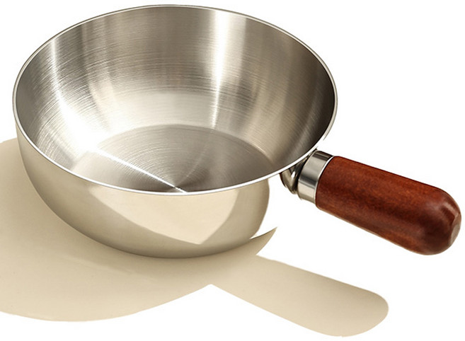 SoBuy 1인용 로즈우드 손잡이 스테인리스 편수냄비 라면냄비, 1개, 실버, 16cm