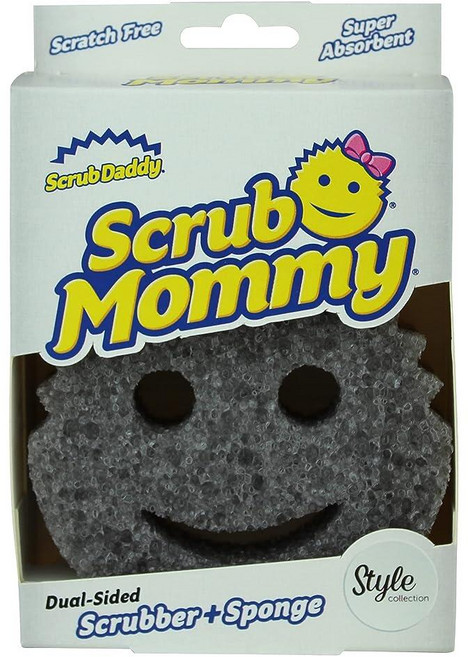 Scrub Daddy Mommy Style Collection 그레이 스크러버 스폰지 양면 세척 1개(1팩) SMSTGY, 1개