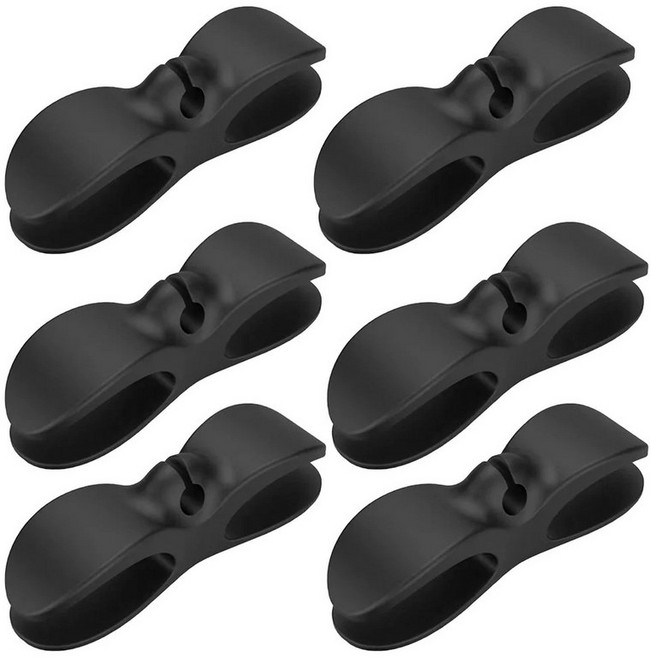 에어프라이어 커피머신용 케이블 코드정리 6개 와인더 클립홀더, 6Pcs Black, 1세트