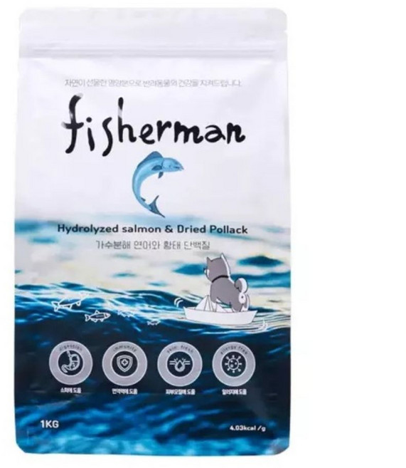 fisherman 피쉬어맨 연어와 황태 1kg 전연령 알러지 강아지 사료, 10개, 100g, 연어+황태