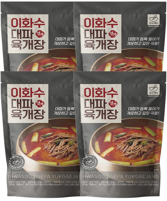 이화수 대파 육개장 깊고 개운한 국물, 4개, 520g