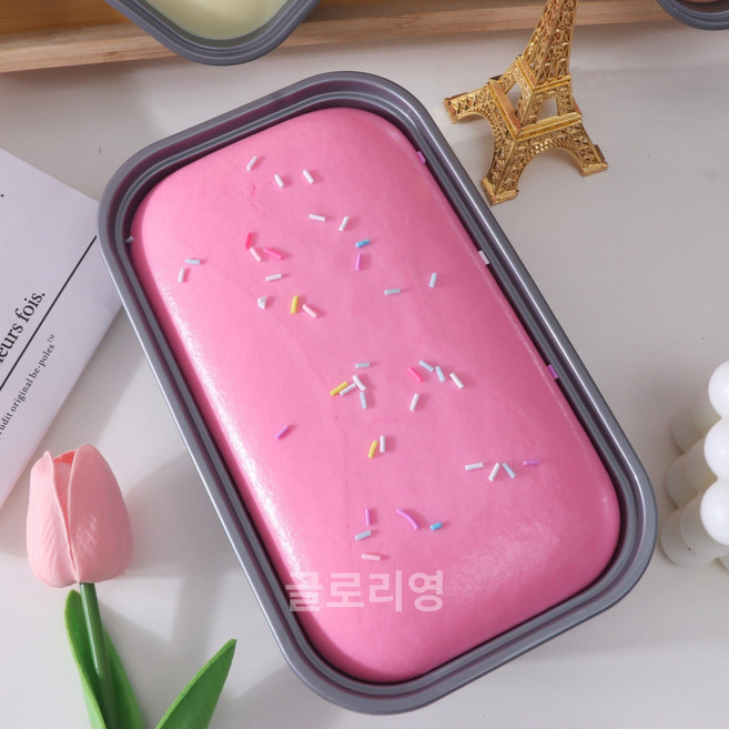 대용량 박스 아이스크림 스퀴시 말랑이 모찌 주물럭 슬라임 장난감스트레스 볼 완화 해소 슬로우 라이징, 1개, 150g, 딸기