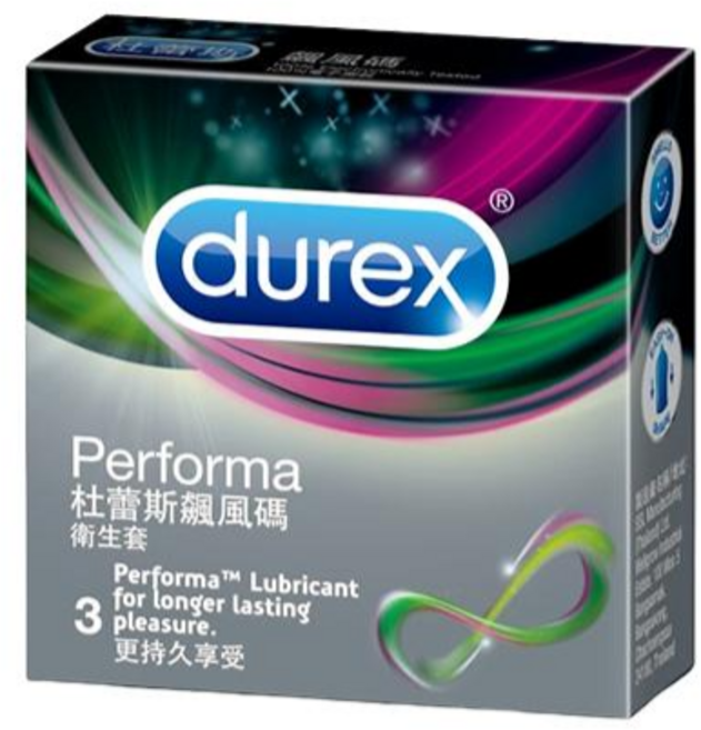 Durex 杜蕾斯 飆風碼 持久潤滑 保險套, 1個, 3個裝