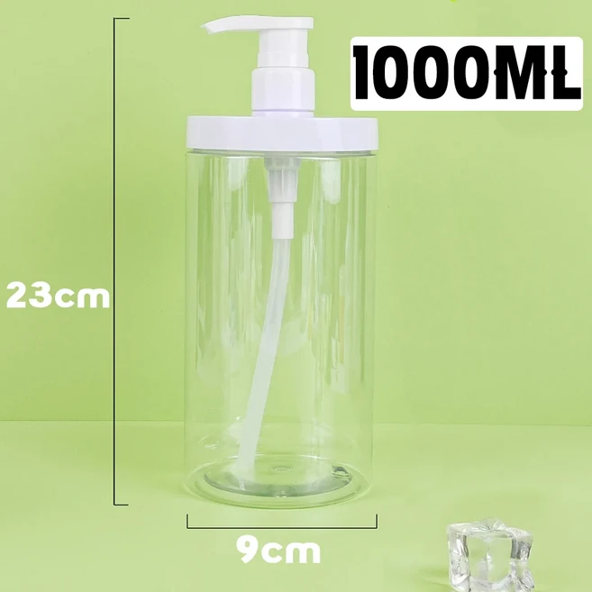 500ml/1000ml 펌프 병 디스펜서 리필 와이드 입 스타일 가능 샤워 비누 보관, 01 1000ml 1pc, 1개