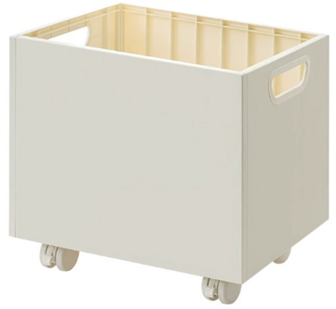 모아룸 이동식 책꽂이 트롤리 북카트, 아이보리, 바퀴