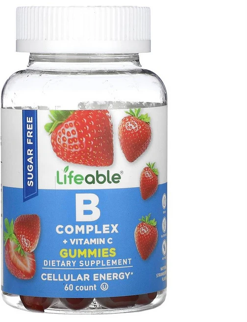 라이퍼블 구미 키즈 B 콤플렉스 60정 1팩 네추럴 스트로베리 Lifeable Kids B Complex + Vitamin C, 1개 - 쿠팡