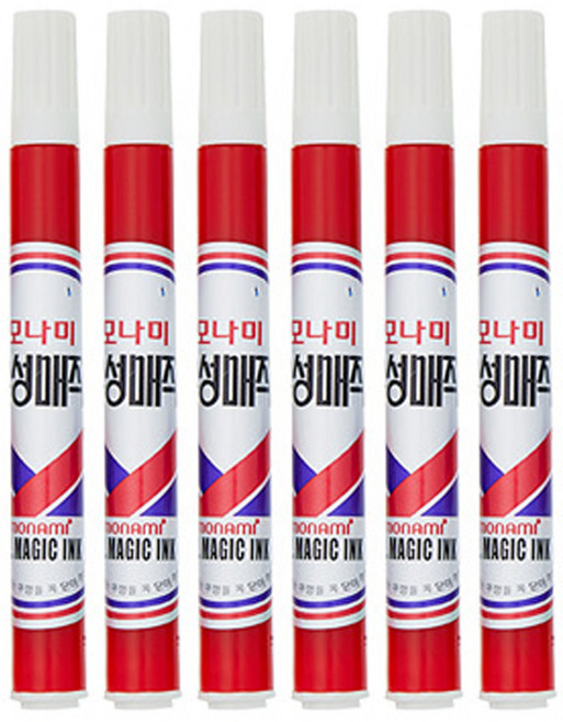 모나미 유성매직, 적색 x 6개