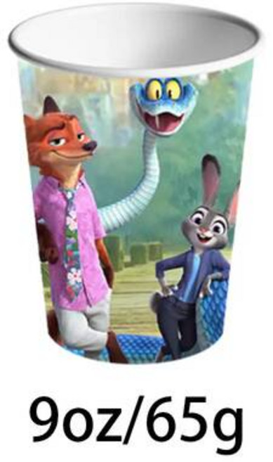 자동 변신로봇 주토피아 2 생일 파티 장식 주디 닉 용품 케이크 토퍼 식기류 접시 컵 선물 가방 풍선 키체인 어린이용 264557, 10pcs cups