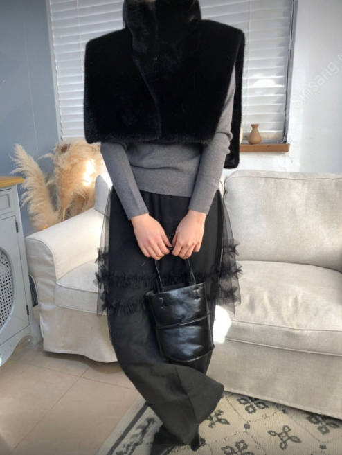 (원조)(두꺼움)여성 밍크조끼 겨울 케이프 카라 케이프 쁘띠 망또 케이프 고급 넥 워머 여성 퍼 조끼 어깨 숄 아우터 조끼형 스카프 목도리