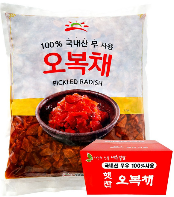 해성 오복채 4kg 무짠지 오복지 먹지채 대용량 업소용 반찬 장아찌 절임, 1개