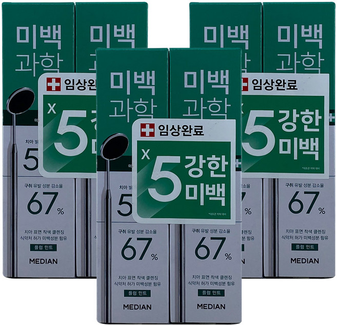 메디안 미백과학 플럼민트향 치약, 100g, 6개