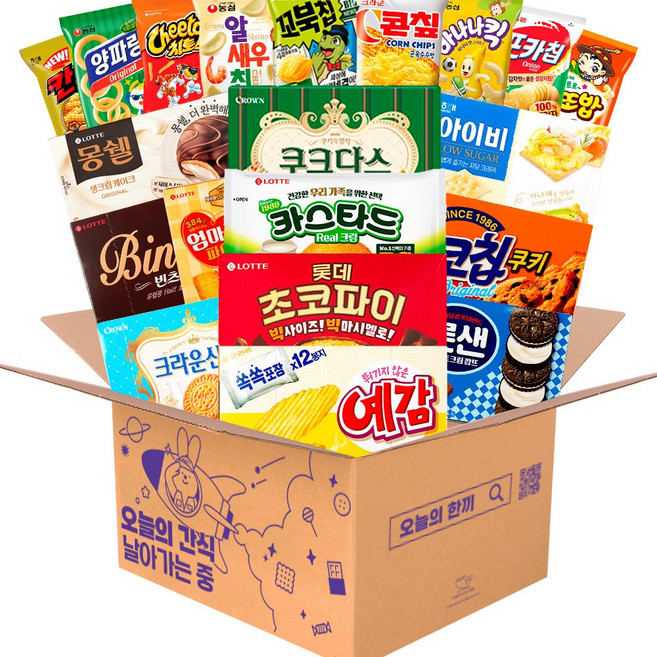 사무실 과자 세트 곽 봉 혼합(초코파이 아이비 예감 롯샌 쿠크다스 빈츠 엄마손파이 초코칩쿠키 빈치 산도 양파링 몽쉘 카스타드 칸츄리콘 콘칲 사또밥 포카칩)