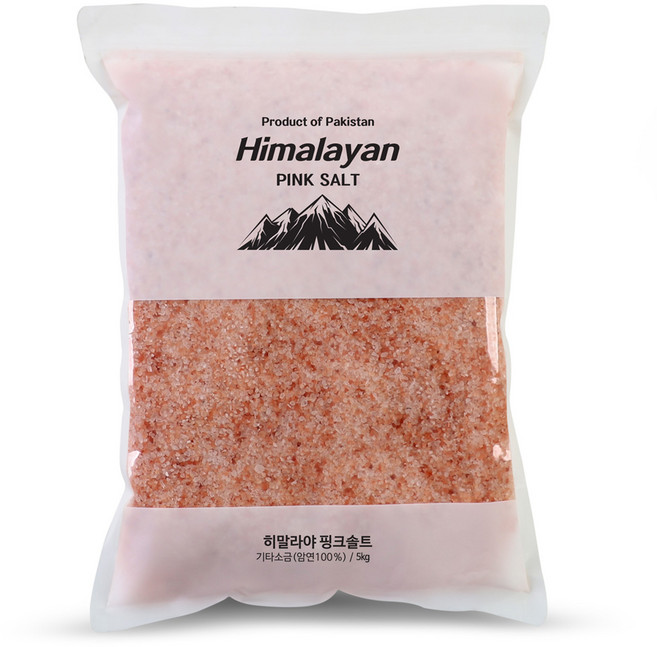 블루오션 히말라야 핑크솔트 (천일염사이즈 중간입자) 중량별 핑크소금 암염 소금 일반굵은소금사이즈, 1개, 5kg