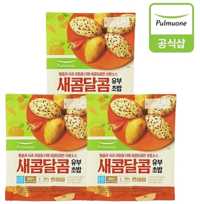 [풀무원]새콤달콤 유부초밥 330g, 3개