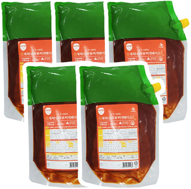 CJ 이츠웰 뚝딱! 순두부찌개 베이스 2KG, 5개