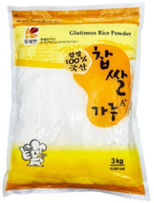 [비에스푸드]뚜레반 찹쌀가루A+ 국산, 3kg, 3개