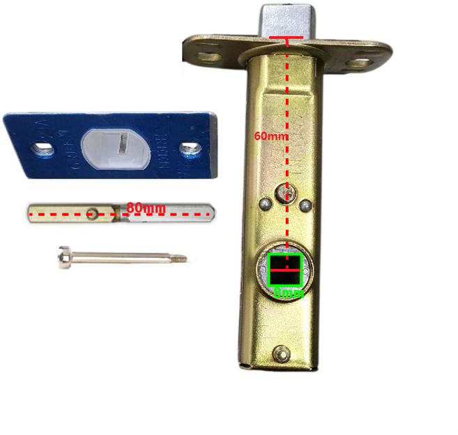 탑그린자체생산품 방문손잡이 부속 문고리 래치 면판 안전핀 잠금장치 소음방지60/8+80핀, 1개