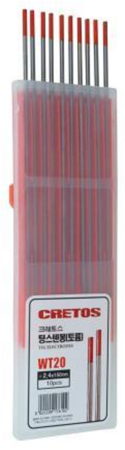 크레토스 토륨 텅스텐봉 2.0파이 150mm 10개입 TIG 알곤 용접봉, 10개