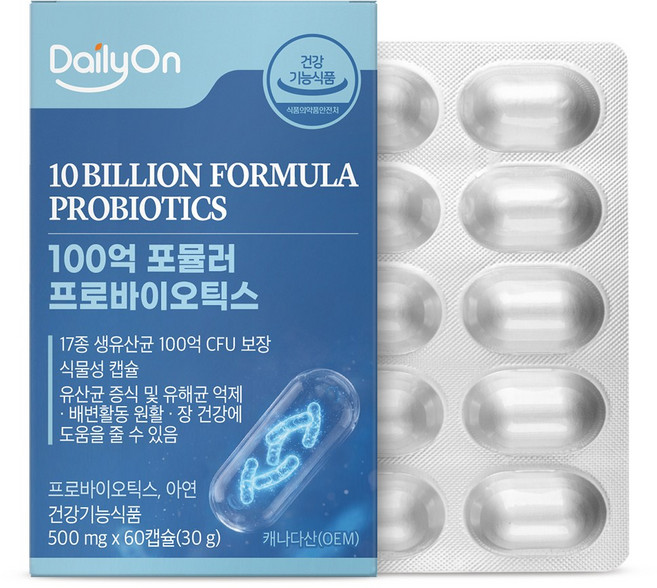데일리온 100억 포뮬러 프로바이오틱스 _ 캐나다 직수입 유산균 식물성캡슐 2개월분, 1개, 60회분