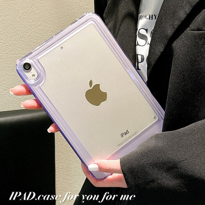 iPad Mini 7 透明保護套, 太空殼亞克力背板-淡紫,mini6/mini7 8.3吋, 1個