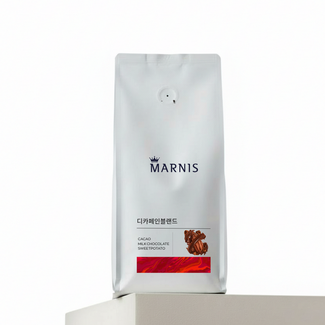 [마르니스] 달콤하고 초콜릿 맛 디카페인블랜드 커피 원두, 1kg, 1개, 홀빈(분쇄안함)