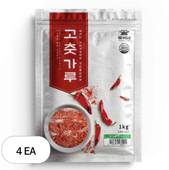 류씨네 중식용 고춧가루, 4개, 1kg