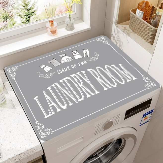 그로브홈 논슬립 규조토 세탁기 커버 매트, 샌디 그레이