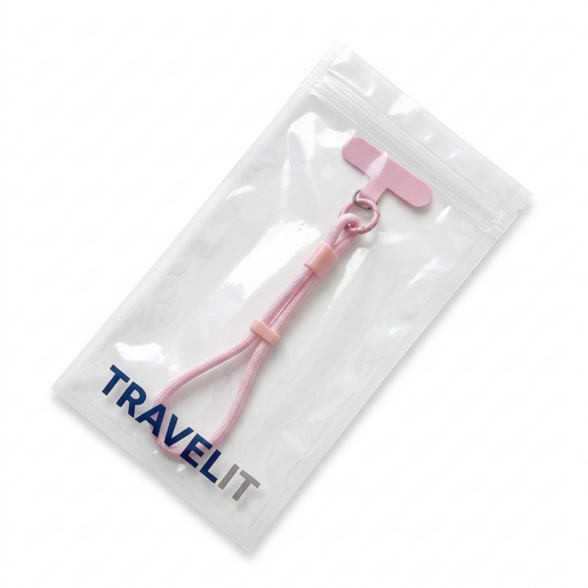 트래블잇 낙하 도난 방지 핸드폰 스트랩, 1개, 베이비핑크