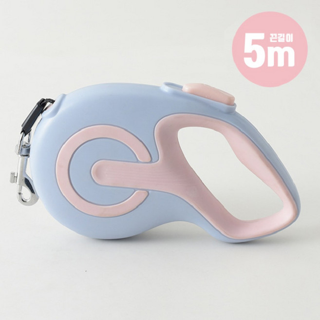 애견 자동 리드줄 목줄 산책줄, 라이트블루, 1개