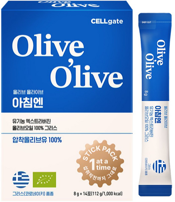 셀게이트 올리브 올라이브 아침엔 유기농 엑스트라버진 올리브오일 100% 그리스, 112g, 1개