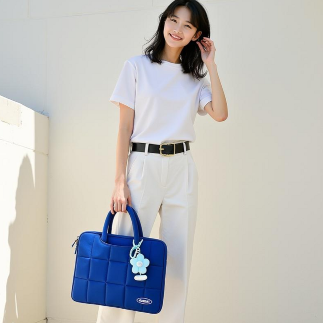 시티슬릭 블라썸키링 노트북가방 충격흡수 가벼운 노트북 아이패드 가방, 1개, 코발트 블루