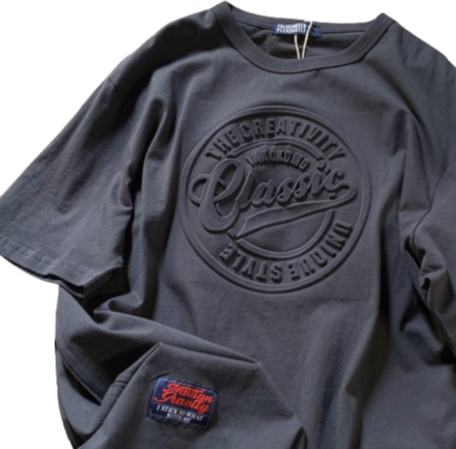 베르슈어 레터링 양각 루즈핏 반팔티