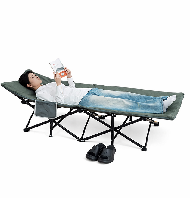 折疊午休牀 辦公室單人牀 便攜折疊牀 陪護牀 行軍牀 午睡牀 宿舍家用收納牀, 卡其色