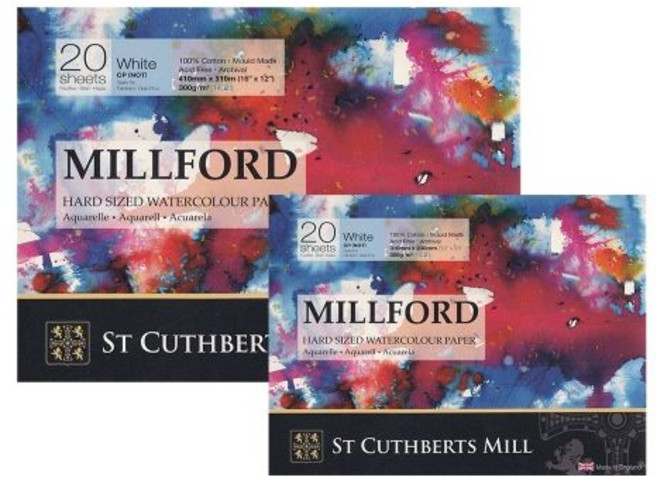 산더스 세인트큐버츠밀 밀포드 와트만 수채화지 300g 23x31cm 중목 4면 제본