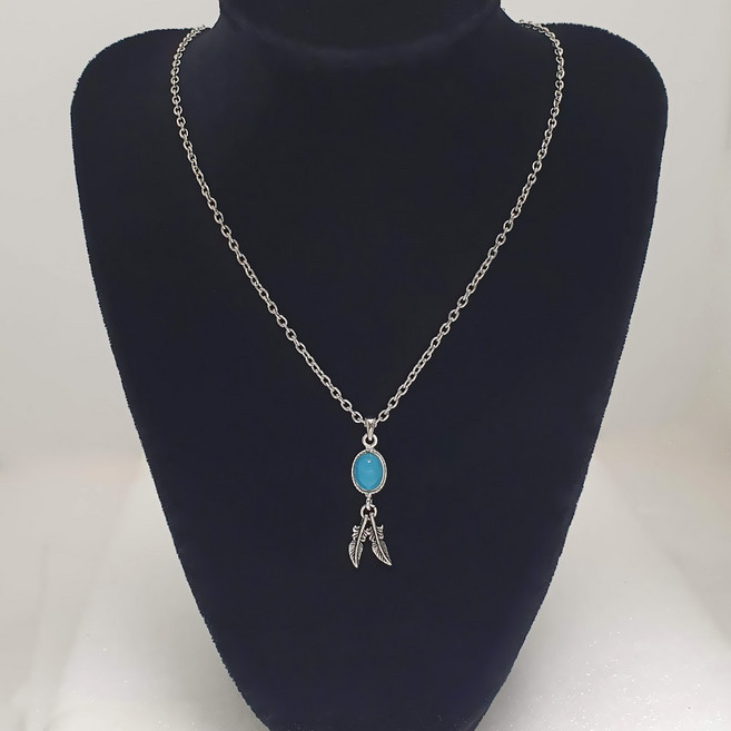 [골드러쉬] N-185 여자목걸이 비즈포인트 목걸이 남녀공용 펜던트 은색메탈 여성패션 주얼리