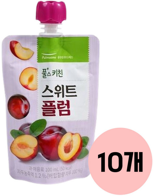 풀무원 풀스키친 스위트 플럼 어린이 음료 주스 유치원주스, 10개, 100ml