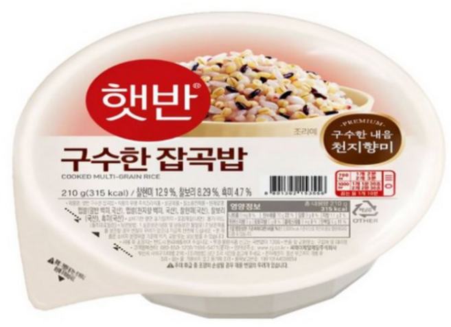 햇반 구수한 잡곡밥 /즉석밥 간편식, 210g, 40개