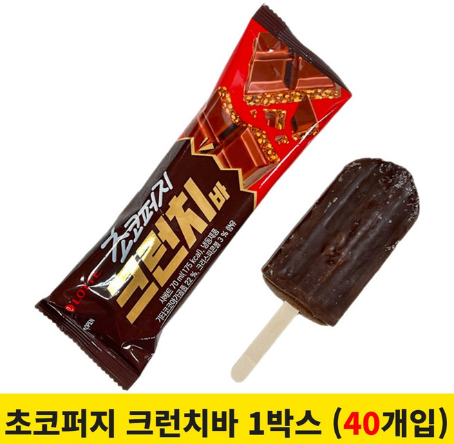 롯데푸드 초코퍼지크런치바 팥통조림, 40개, 70ml